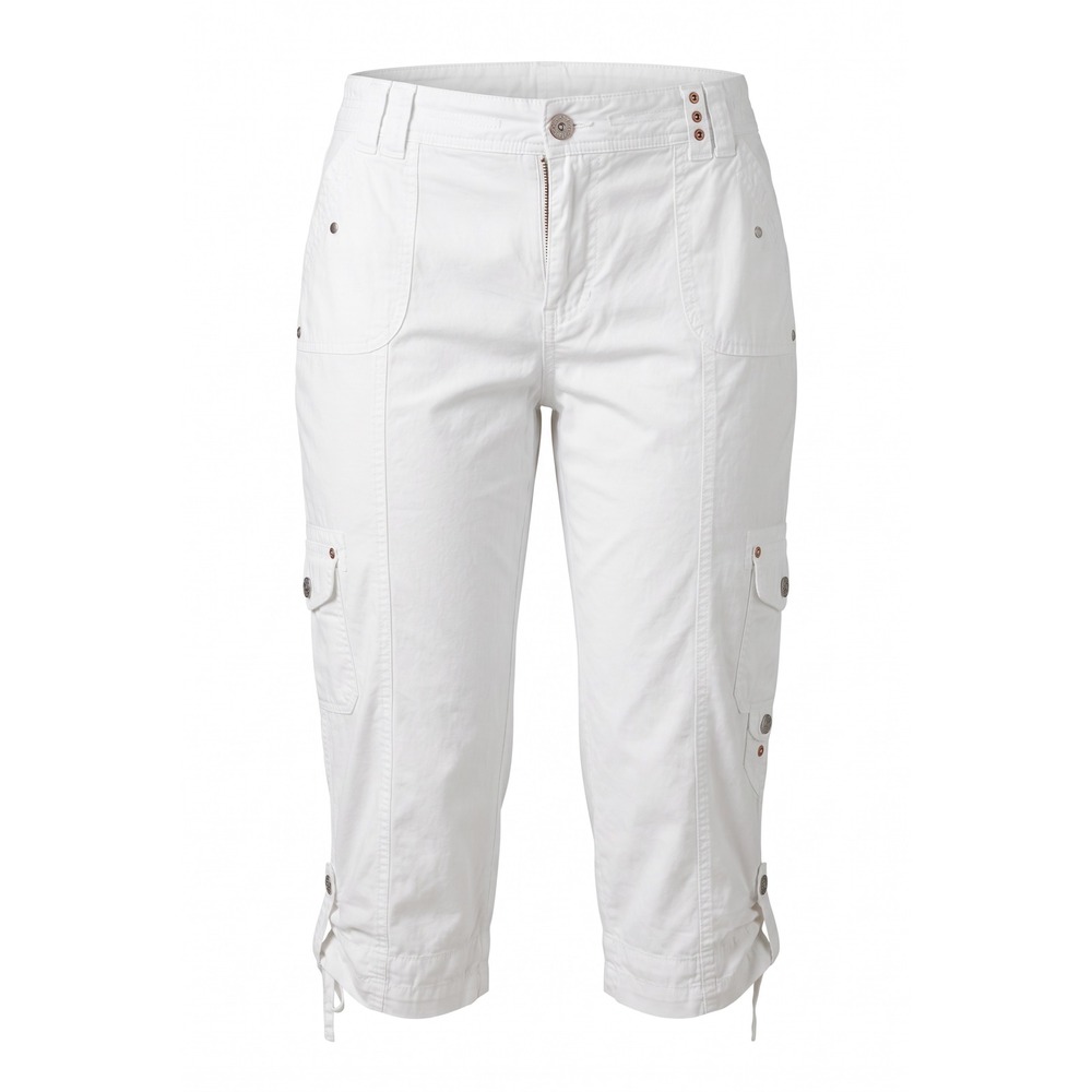 Roz & Ali Womens White Cargo Capri Pants Size 18 Stretch Cotton Utility Cropped